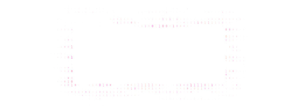 Binary Code Frame Border Design with Digital Data Stream Elements for Technology and Cyber Security Concepts
