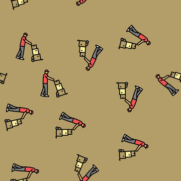 paracel courier vector seamless pattern paracel courier sign illustration
