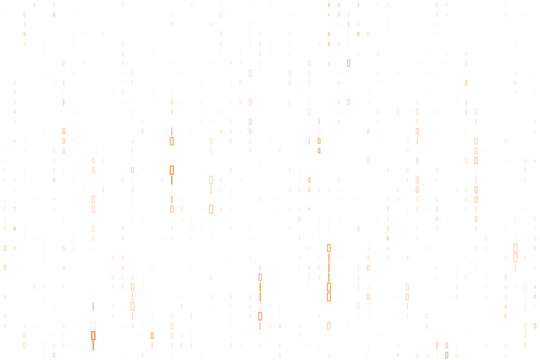 Abstract Digital Binary Code Background with Orange Falling Numbers for Technology Data Security and Programming Concepts