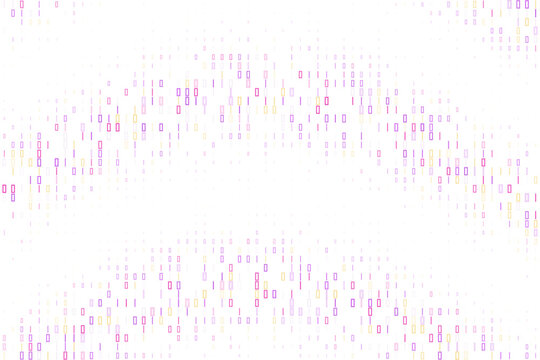 Abstract Binary Code Pattern with Digital Data Stream in Purple and Gold Colors for Technology Backgrounds