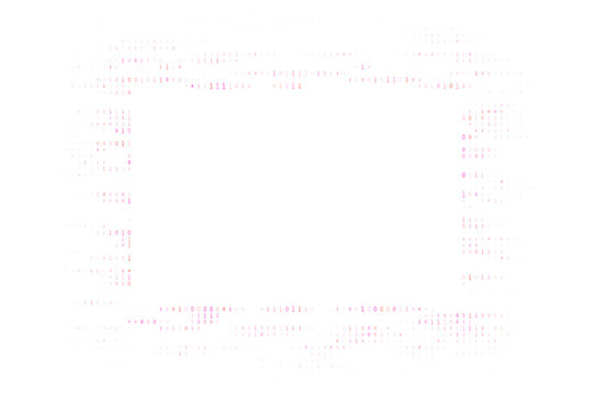 Binary Code Frame Border with Digital Data Stream for Technology Backgrounds and Cyber Security Concepts