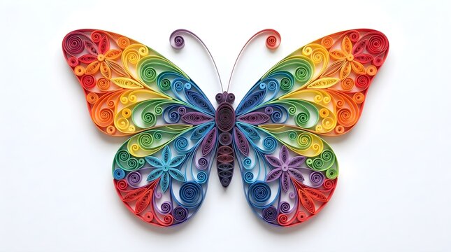 Butterfly Made from Intricate Filigree Paper Quilling