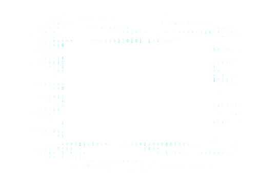 Binary Code Rectangular Frame Border Design for Technology and Data Security Concepts