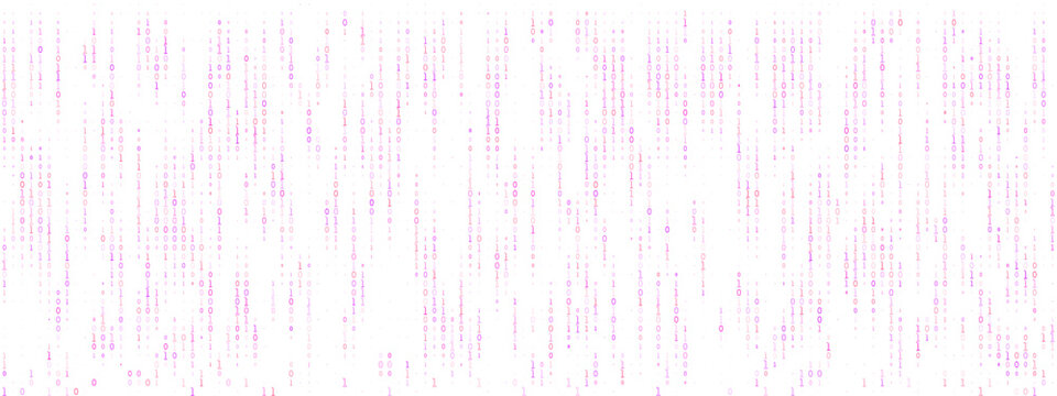 Abstract Pink Binary Code Background Digital Data Stream Pattern for Technology and Cyber Security Concepts