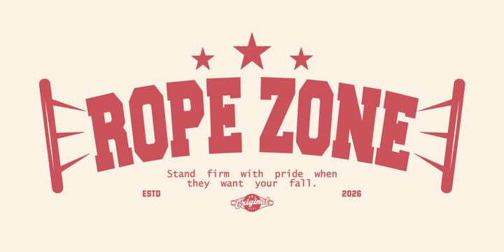 Retro vintage typography college varsity boxing motivation slogan print for graphic jersey, tee, hat, t-shirt, sweatshirt, or wall art design - Vector
