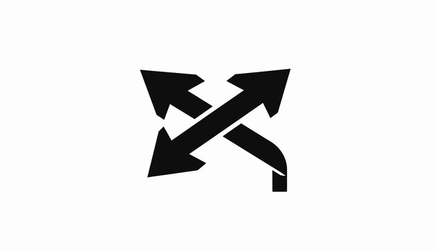 Black arrows crossing each other.