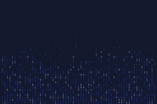 Abstract Binary Code Background with Digital Data Stream for Cybersecurity and Technology Concepts