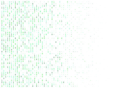 Binary Code Background with Green Digital Data Stream for Technology and Cybersecurity Concepts