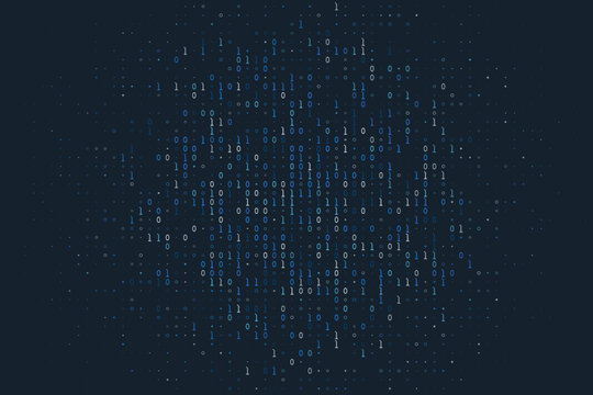 Abstract Binary Code Background with Digital Data Stream for Cybersecurity and Technology Concepts