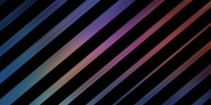 Abstract background featuring diagonal parallel stripes with vibrant gradient neon colors on black surface for modern creative design.