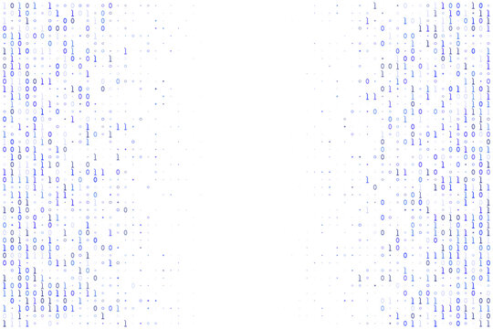 Abstract Binary Code Background with Central White Space for Technology Data Concepts and Digital Security Themes