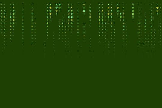 Digital Rain Abstract Background with Green Hexagon Data Particles for Technology and Cyber Security Concepts