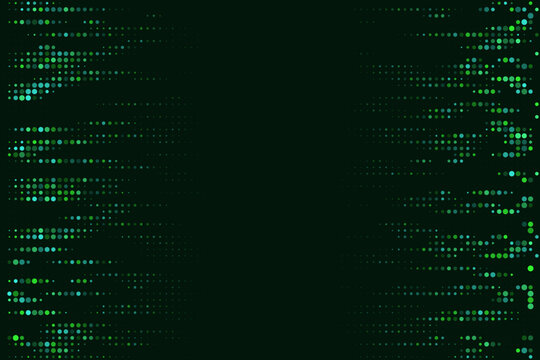 Digital Data Stream Background with Green Glowing Dots and Binary Code Matrix Effect for Technology Concepts