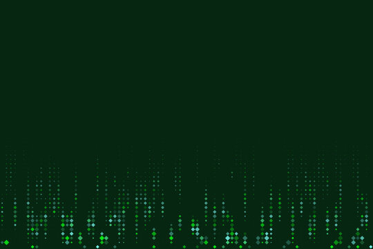 Abstract Digital Matrix Background with Glowing Green Data Streams and Vertical Binary Code Patterns for Technology Concepts