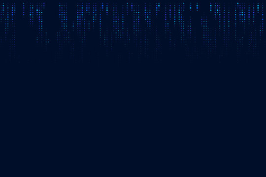 Abstract Digital Rain Background with Glowing Blue Data Pixels for Technology and Cyber Security Concepts