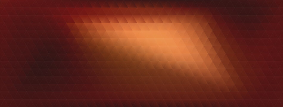 Abstract Geometric Low Poly Background with Warm Orange Gradient and Dark Red Triangular Mosaic Pattern