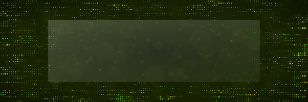 Abstract Green Digital Matrix Background with Central Text Placeholder for Technology Presentations and Data Concepts