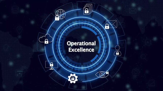 Operational excellence concept. Productivity with excellence process. Industrial management in efficiency and efficient process. Lean cost and productivity growth. 4k on transparent background.