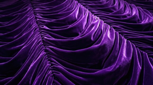 Rich purple velvet fabric draped with deep folds and texture
