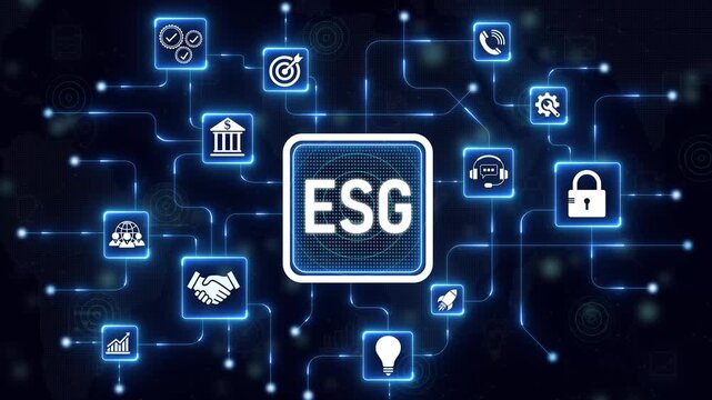 ESG Environmental, Social and Governance Strategy for Sustainable Business Management. socity of technology concept . isolated on technology background.