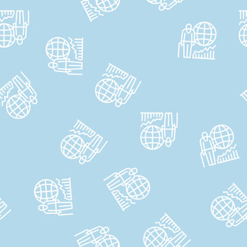 ageing social problem vector line seamless pattern ageing social problem sign illustration
