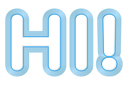Offset stroke hi png typography