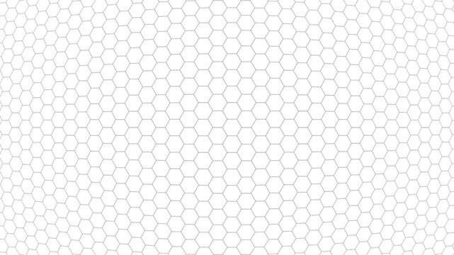 Animated Hexagonal Grid Pattern Wave Background on Isolated White Canvas