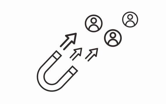 Customer Acquisition Magnet Line Icon Animation