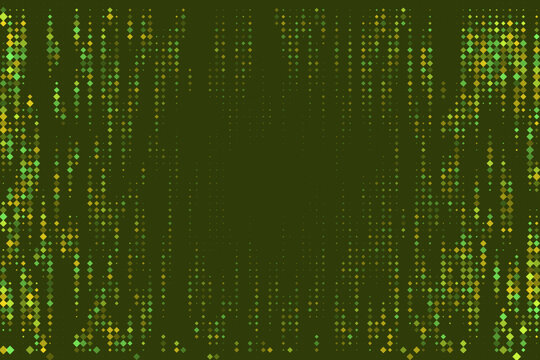 Abstract Digital Background with Vertical Green and Yellow Diamond Pattern for Technology and Data Visualization