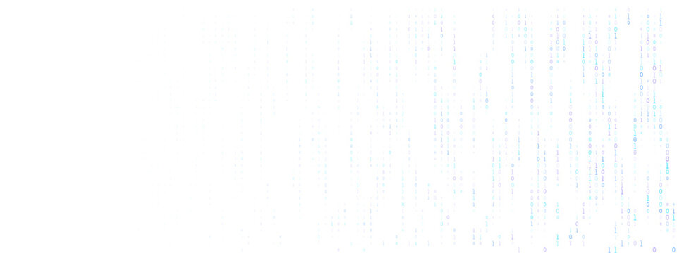 Abstract Digital Background with Falling Binary Code Streams for Technology and Data Security Concepts