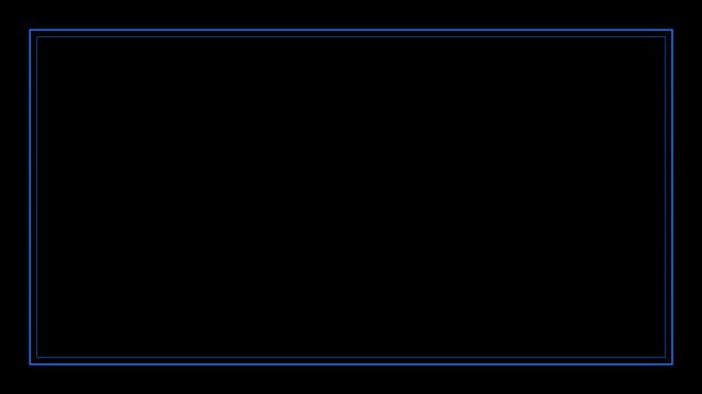 Blue Double Line Border Frame Static Overlay Black Background Seamless Loop 4K
