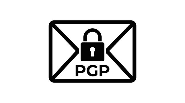 PGP Encryption Email Security Icon, Locked Envelope Symbol