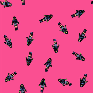 cybergoth rave retro vector seamless pattern cybergoth rave retro sign illustration