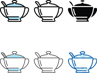 Fototapeta premium sugar bowl color icon simplified vector. sugar bowl sign. isolated symbol