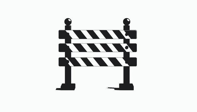 Black and white road block barrier.