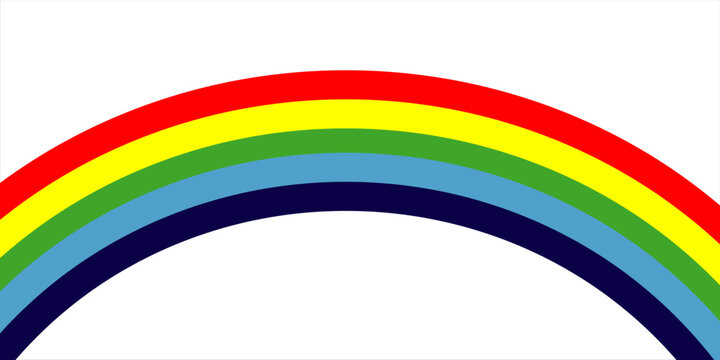 Bright Rainbow Arc on White Background &mdash; Colorful Spectrum Illustration for Design and Pride