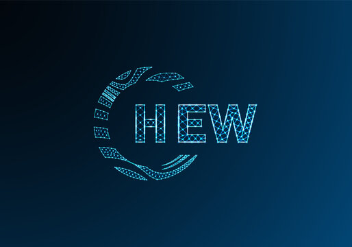 HEW low poly letter logo vector design. HEW lower poly logo design. HEW unique low poly logo design.