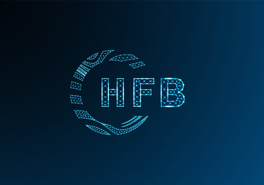 HFB low poly letter logo vector design. HFB lower poly logo design. HFB unique low poly logo design.