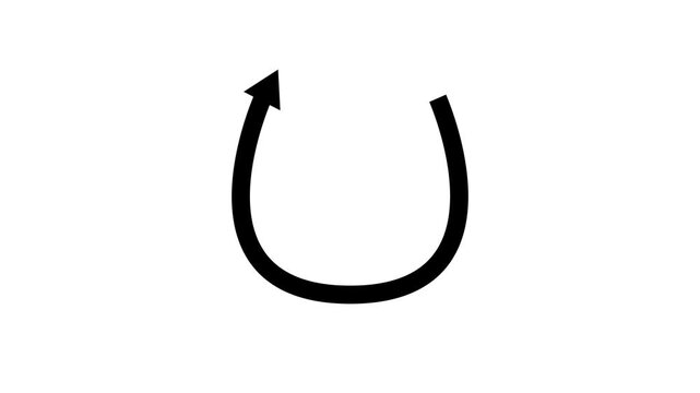 Circular Curved Arrow Drawing Animation on Light and Dark Backgrounds 4k . video ..........