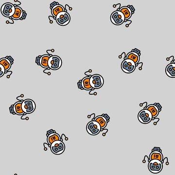 smiling ai assistant robot vector seamless pattern smiling ai assistant robot sign illustration