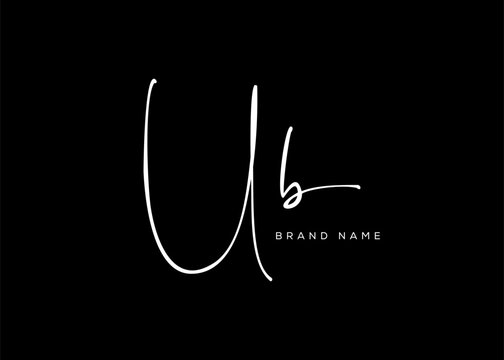 UB letter beauty cursive handwriting logo. vector logo| abstract logo| minimalist logo| brand identity| calligraphy design.