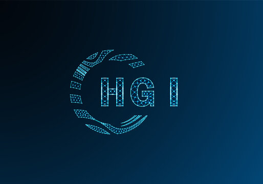 HGI low poly letter logo vector design. HGI lower poly logo design. HGI unique low poly logo design.