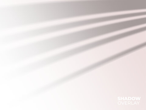 Realistic Window Blinds Shadow Overlay Effect, Aesthetic Venetian Blind Light Cast on Pink Gradient Background