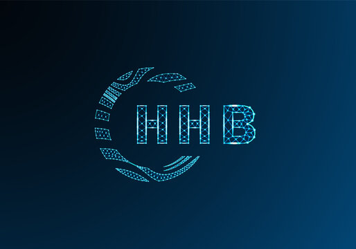 HHB low poly letter logo vector design. HHB lower poly logo design. HHB unique low poly logo design.