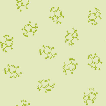 nucleic acid bases biochemistry vector line seamless pattern nucleic acid bases biochemistry sign illustration