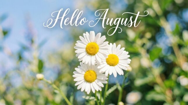 Hello August With Blooming Daisies