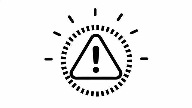 Animated warning icon with loading circular progress bar