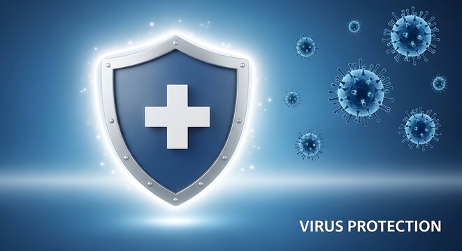 Medical Shield and Virus Protection Illustration