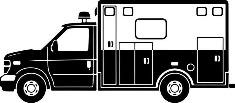Vector ambulance icon ambulance truck, emergency vehicle silhouette, medical transport illustration, paramedic response unit