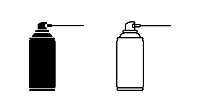 Spray Can Silhouettes Black And White Line Art Illustration
